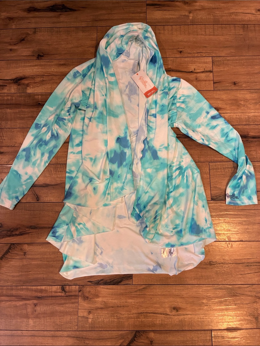 Uv Skinz Women's Tie-Dye Open Front UV Protection Cardigan